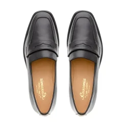 Angeilca Black Leather Penny Loafers<Carl Scarpa Online