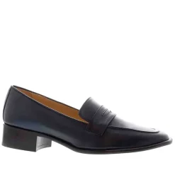 Angeilca Navy Leather Penny Loafers<Carl Scarpa Clearance
