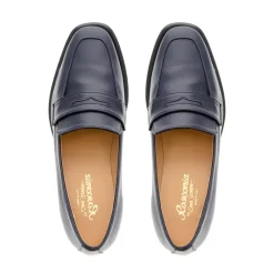 Angeilca Navy Leather Penny Loafers<Carl Scarpa Clearance