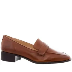Angeilca Tan Leather Penny Loafers<Carl Scarpa Best