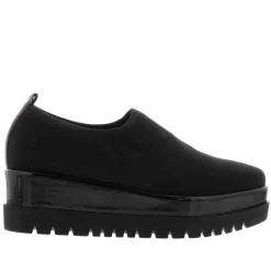 Angelo Black Italian Lycra Wedge Loafers<Carl Scarpa Hot