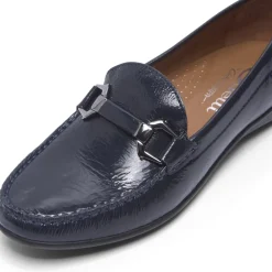 Anglette Navy Patent Leather Loafers<Carl Scarpa Discount