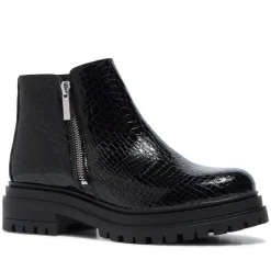 Arletta Black Croc Patent Leather Ankle Boots<Carl Scarpa Hot