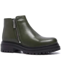 Arletta Green Leather Ankle Boots<Carl Scarpa Discount