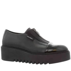Ash Black Italian Leather Platform Loafers<Carl Scarpa Online