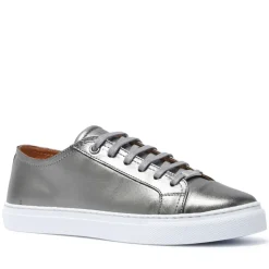 Corianne Pewter Leather Trainers<Carl Scarpa Clearance