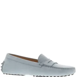 Domenica Light Blue Nubuck Suede Penny Loafers<Carl Scarpa Clearance