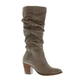 Ellis Grey Ruched Suede Long Ankle Boots<Carl Scarpa