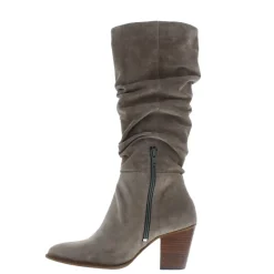 Ellis Grey Ruched Suede Long Ankle Boots<Carl Scarpa