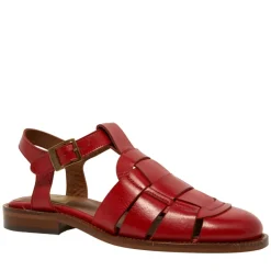 Emelot Red Leather Flat Sandals<Carl Scarpa Outlet