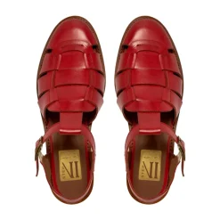 Emelot Red Leather Flat Sandals<Carl Scarpa Outlet