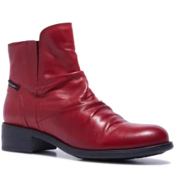 Felice Red Leather Ankle Boots<Carl Scarpa Outlet