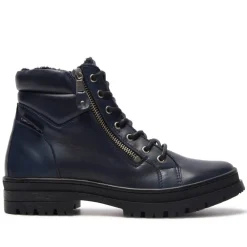 Galina Navy Leather Ankle Boots<Carl Scarpa Best