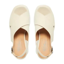 Glorioso Off White Leather Wedge Platform Sandals<Carl Scarpa Best