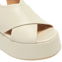 Glorioso Off White Leather Wedge Platform Sandals<Carl Scarpa Best