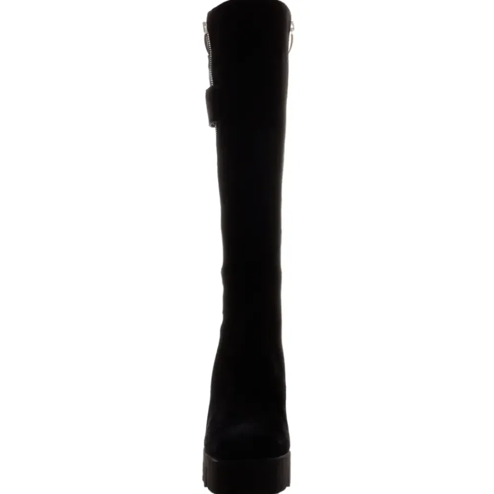 Hail Black Leather Wavesole Knee High Boots<Carl Scarpa Hot