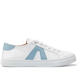Jessi White Blue Leather Trainers<Carl Scarpa Best