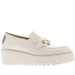 Lizi Italian Off White Chain Wedge Loafers<Carl Scarpa Online