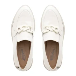Lizi Italian Off White Chain Wedge Loafers<Carl Scarpa Online