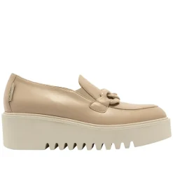 Lizi Taupe Leather Platform Loafers<Carl Scarpa Sale