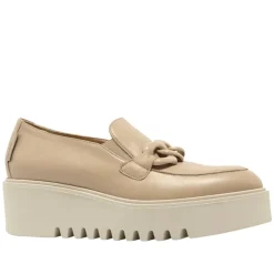Lizi Taupe Leather Platform Loafers<Carl Scarpa Sale