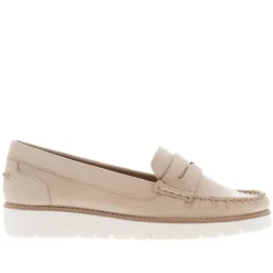 Lucentia Beige Leather Wedge Loafers<Carl Scarpa