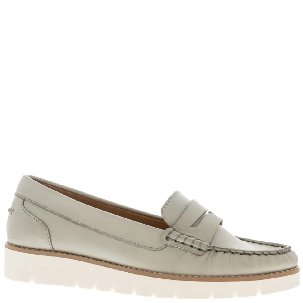 Lucentia Grey Leather Wedge Loafers<Carl Scarpa Online