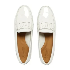 Martedi White Patent Leather Driving Loafers<Carl Scarpa New