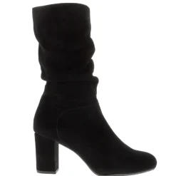 Mathilde Black Suede Ruched Ankle Boots<Carl Scarpa Outlet