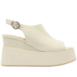 Mirra Off White Leather Wedge Platform Sandals<Carl Scarpa Hot