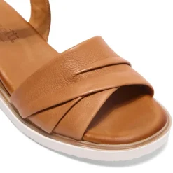 Myriad Tan Leather Wedge Sandals<Carl Scarpa Best