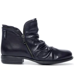 Natalia Navy Leather Ankle Boots<Carl Scarpa Discount
