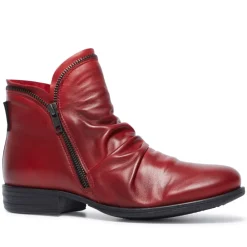 Natalia Red Leather Ankle Boots<Carl Scarpa Sale
