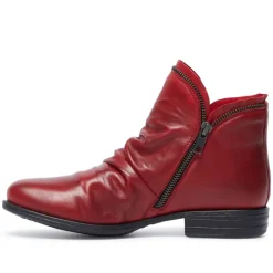 Natalia Red Leather Ankle Boots<Carl Scarpa Sale