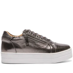 Norina Silver Leather Platform Trainers<Carl Scarpa Hot