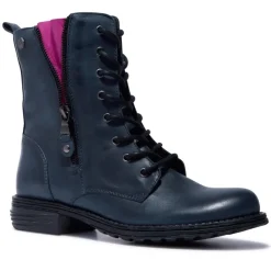 Paulette Navy Pink Leather Ankle Boots<Carl Scarpa Sale