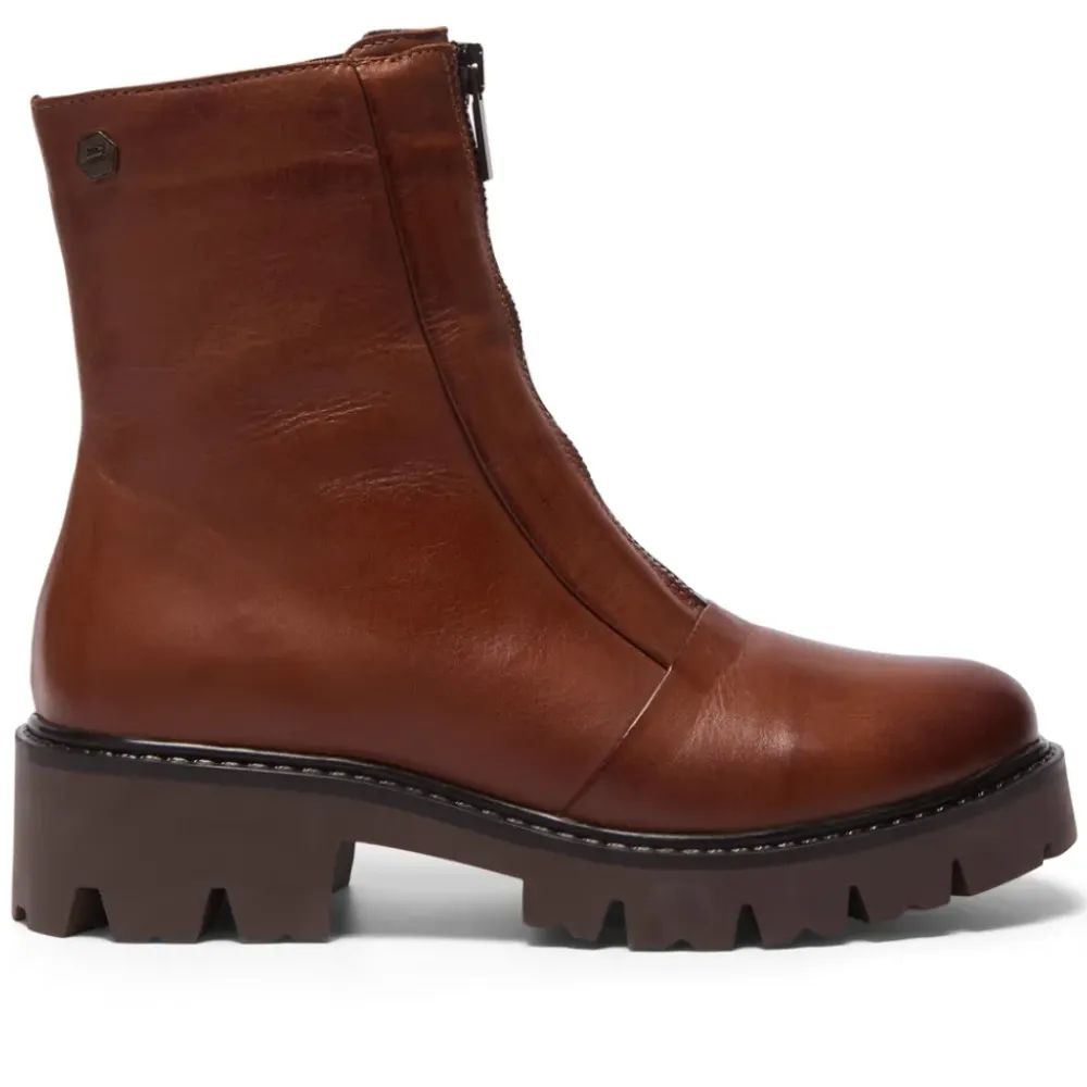 Sanica Tan Leather Zip-Up Ankle Boots<Carl Scarpa Hot