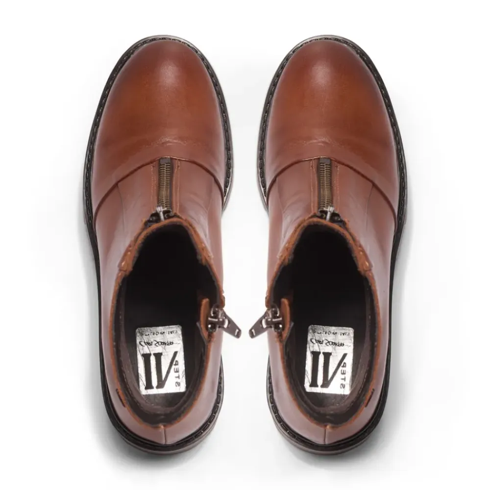 Sanica Tan Leather Zip-Up Ankle Boots<Carl Scarpa Hot