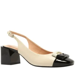 Sardinia Off White Leather Block Heel Courts<Carl Scarpa Hot
