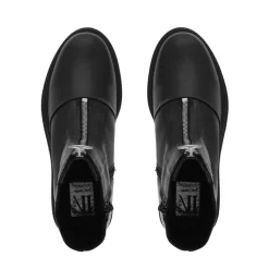 Savita Black Leather Zip-Up Ankle Boots<Carl Scarpa Sale