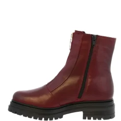 Savita Burgundy Zip-Up Leather Ankle Boots<Carl Scarpa Outlet