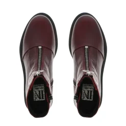 Savita Burgundy Zip-Up Leather Ankle Boots<Carl Scarpa Outlet