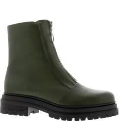 Savita Green Leather Zip-Up Ankle Boots<Carl Scarpa