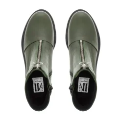 Savita Green Leather Zip-Up Ankle Boots<Carl Scarpa