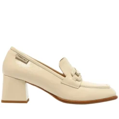 Senso Off White Leather Block Heel Loafers<Carl Scarpa New
