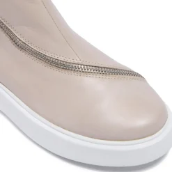 Serpa Beige Leather Trainers<Carl Scarpa Discount