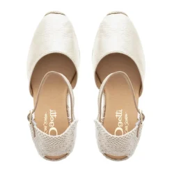 Sicily Champagne Leather Espadrille Wedge Sandals<Carl Scarpa Outlet