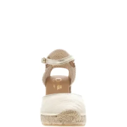 Sicily Champagne Leather Espadrille Wedge Sandals<Carl Scarpa Outlet
