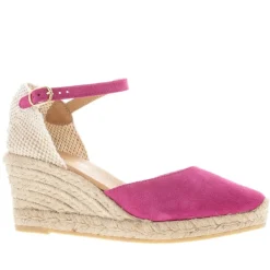 Sicily Fuchsia Suede Espadrille Wedge Sandals<Carl Scarpa New