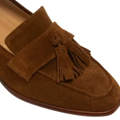 Tristini Tan Suede Low Block Heel Loafers<Carl Scarpa Clearance